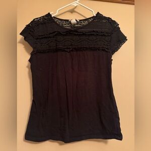 FREE! Black lace T-shirt from H&M, size small.